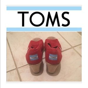 Toms Wedge Peep Shoes